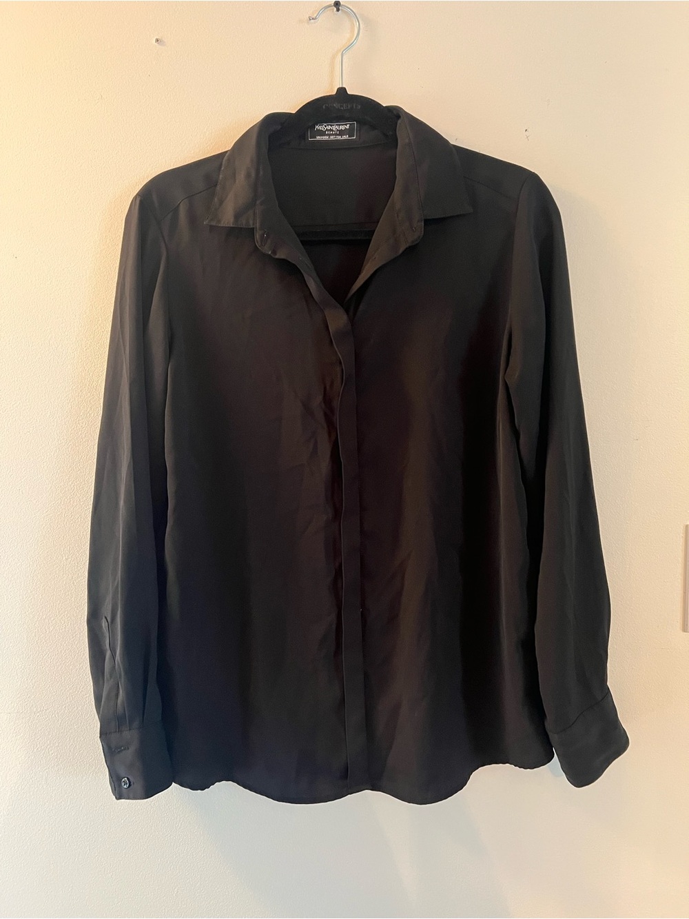 Yves Saint Laurent Black Long-Sleeve Dress Shirt